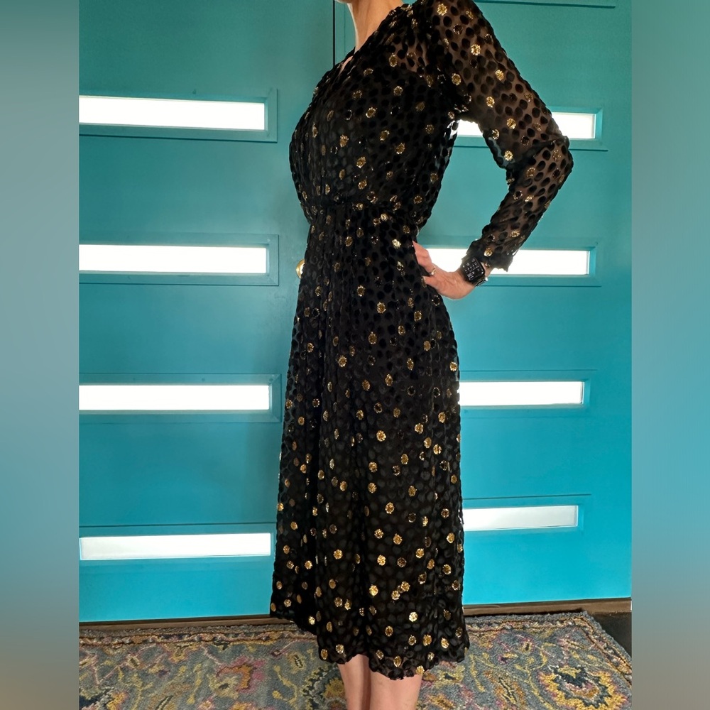 Vintage 1970s Helga Maxi Dress – Glam Sheer Overlay – Size M
